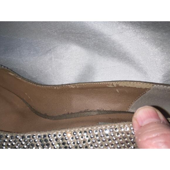 STEVE‎ MADDEN Dyvinal Platform Rhinestone Silver Jeweled Heels - Size 10 - Picture 14 of 15